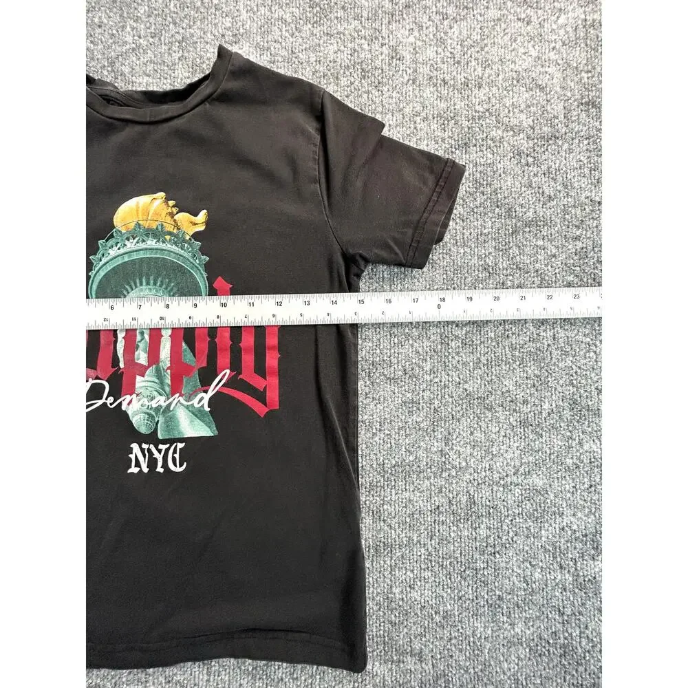 Supply & Demand NYC Kids Medium Graphic T Shirt Black StatueLiberty Streetwear - Picture 6 of 8